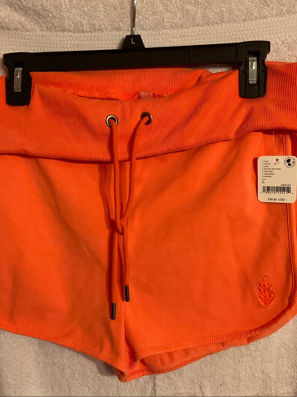 Free People Orange Drawstring Athletic Shorts
